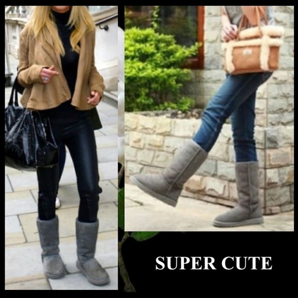 UGG Women Classic TALL II Grey Boots Side 10 BNIB - Picture 7 of 8